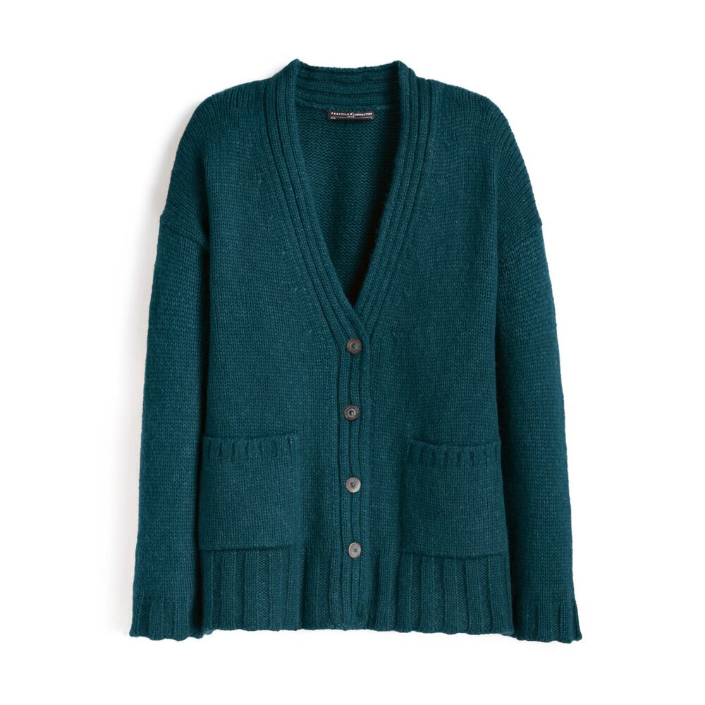 Peruvian Connection Granddad Cardigan Mallard V-Neck Baby Alpaca Blend Women’s M